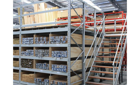 elevated warehouse storage system
