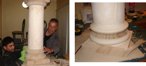 handcrafted stone column