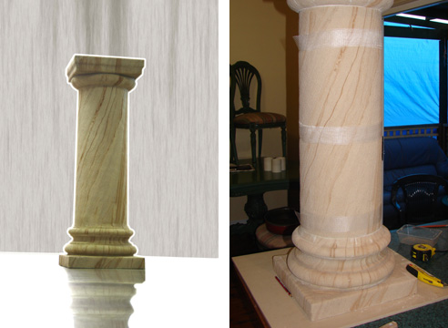 handcrafted stone column