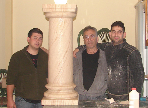handcrafted stone column