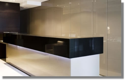 glass splashback wall