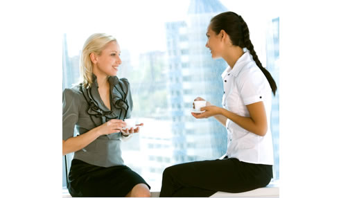 office workers drinking coffee