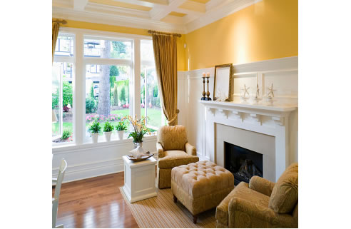 room with timber moulding details