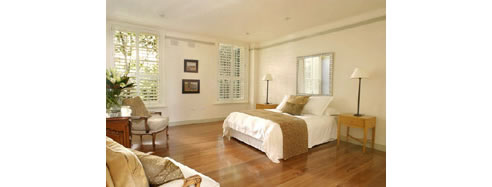 hardwood timber floor in bedroom