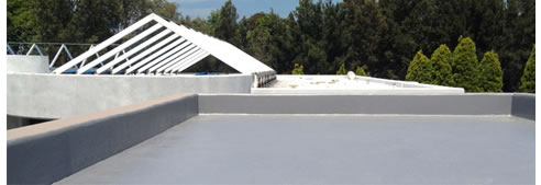waterproofed flat roof