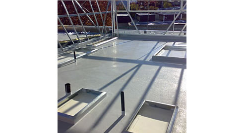 waterproofing coating on rooftop