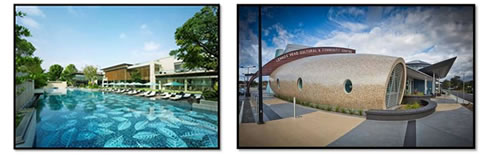 mosaic tiled pool and lennox head cultural centre