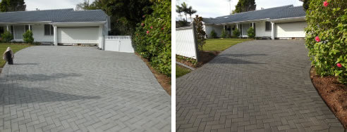 concrete paved driveway enhancement