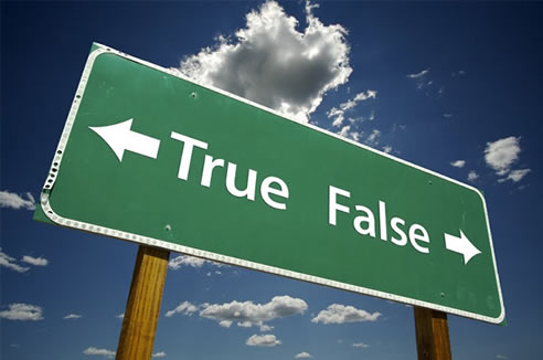 true false sign