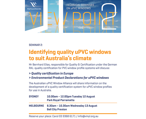 viewpoint 2 upvc window technical seminar flyer