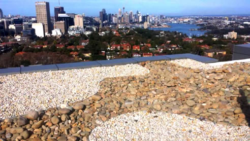 resin bound roof top pebbles