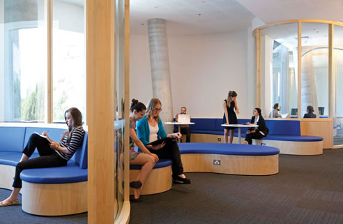 gehry chau chak building curved glass meeting room