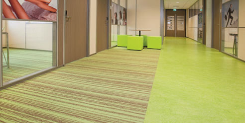 green and patterned floor sheet