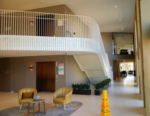 curved and painted balustrade