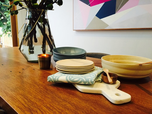 hardwaxed oiled timber table