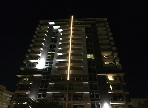 apartment facade lighting