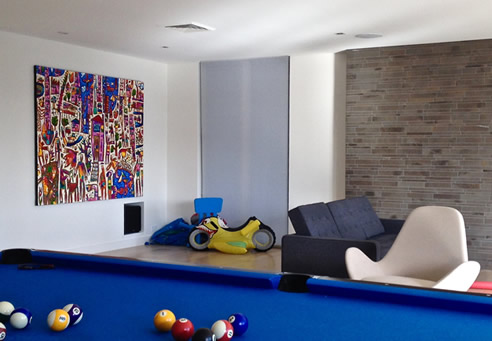 colouful artwork pool room