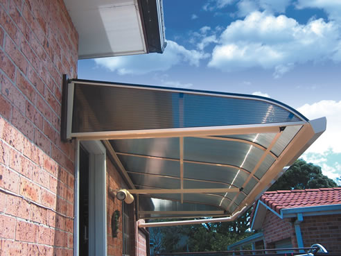 polycarbonate bullnose awning