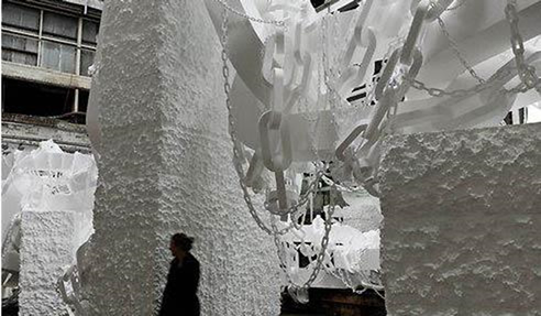 polystyrene art installation