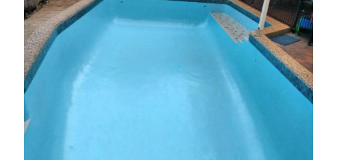 re-painted pool with epotec pool paint