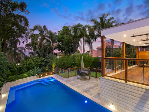 Mint White Sandstone Honed tiles and pool coping