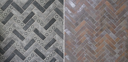 herringbone patterned tiles