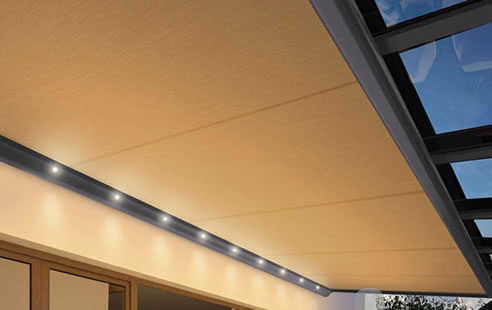 outdoor awning integrated lighting