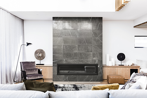 Pietra Grey Marble Fireplace Surround