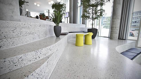 concrete floor sealed with densification sealer
