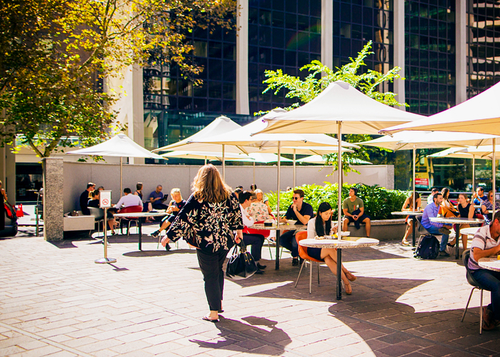 Wind Rated Commercial Umbrellas from Designer Shade Solutions