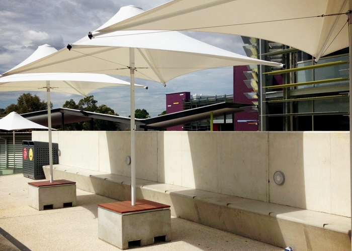 Wind Rated Commercial Umbrellas from Designer Shade Solutions