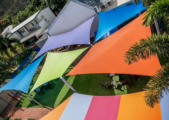 Waterproof PVC Shade Sail with Hardware from Miami Stainless