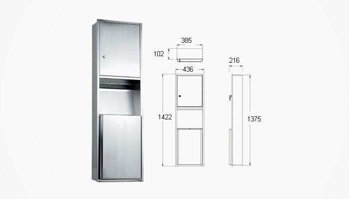 S-138 Fully Recessed Waste Receptacles from Star Washroom