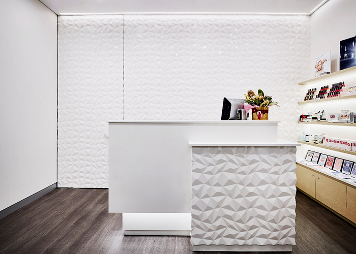'Facets' Design Textured Wall Fit-out by 3D Wall Panels
