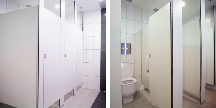 Seamless Floor to Ceiling Washroom Cubicles from Flush