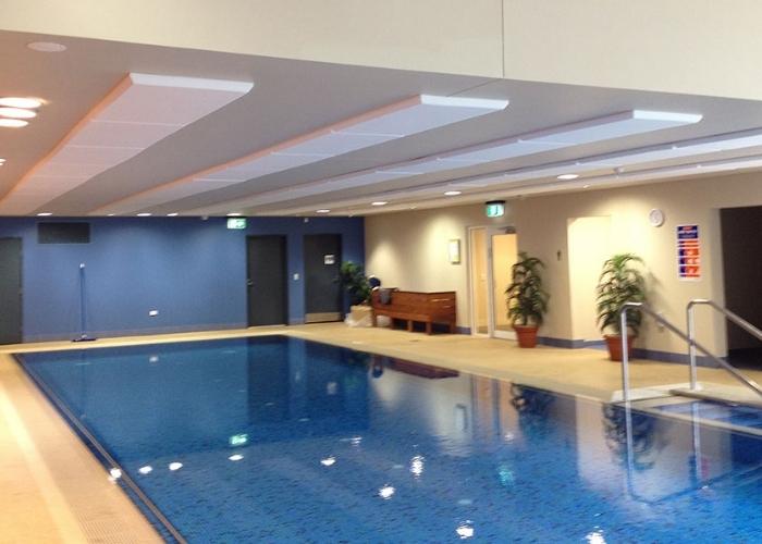 Ceiling Sound Baffles for Indoor Swimming Pools by Acoustic Answers