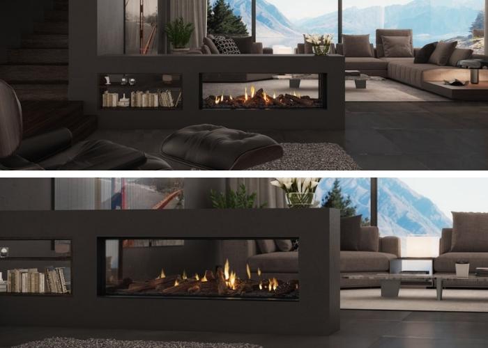 Double Sided Fireplaces by Cheminees Chazelles
