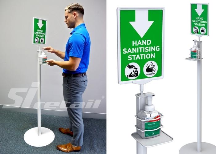 Hand Sanitiser Station with Drip Tray by SI Retail