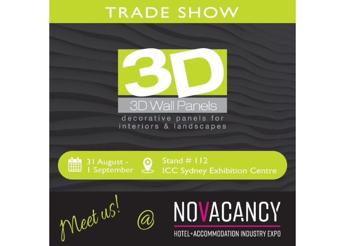NoVacancy Hotel + Accommodation Industry Expo with 3D Wall Panels