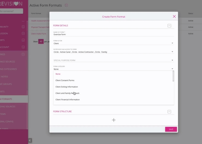 Building Form Formats for NDIS Participant