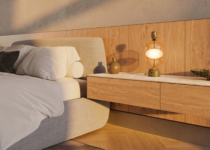 Bedframe with Built-In Bedside Table by Cosh Outdoor Living