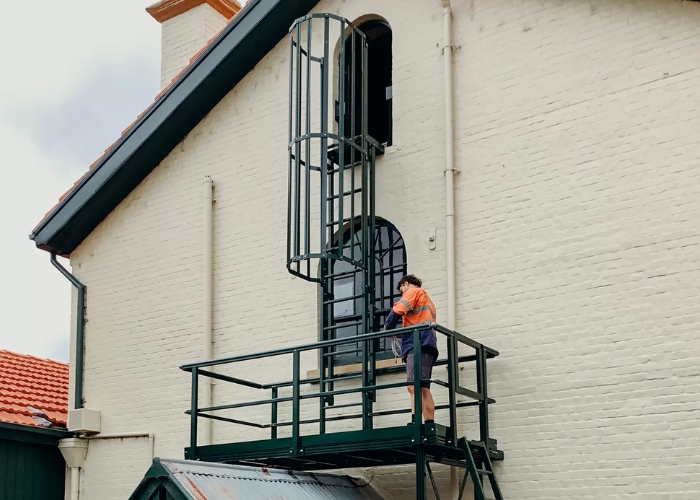 Caged Ladders for Rooftop Access by Kerrect Group