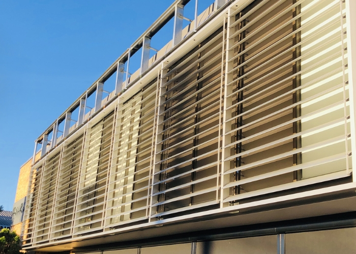 Motorised Elliptical Aluminium Fins for Industrial Projects by Maxim Louvres