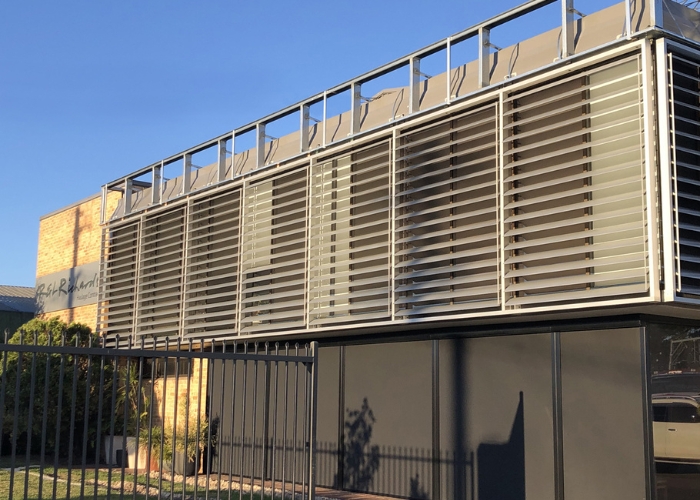 Motorised Elliptical Aluminium Fins for Industrial Projects by Maxim Louvres