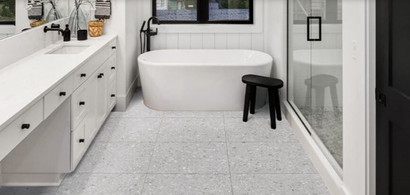 Cushionstone Vinyl Floor Tiles in Stone Visual by Sherwood Enterprises