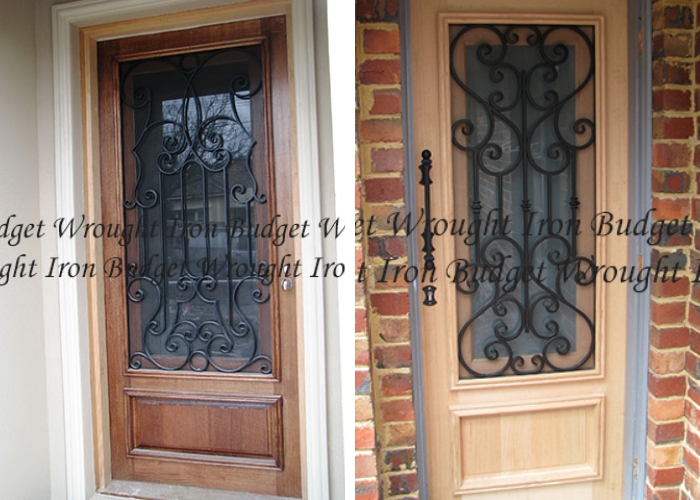 Iron Entrance Door with Glass Backing by Budget Wrought Iron