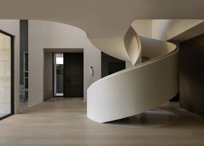 American Oak Staircase with Winding Balustrade by S&A Stairs