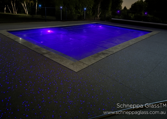 PolyGlow™ Photoluminescent Stones for Swimming Pools by Schneppa Glass