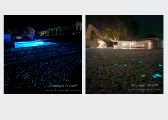 PolyGlow™ Photoluminescent Stones for Swimming Pools by Schneppa Glass