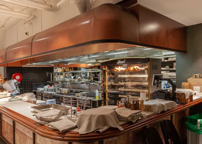 Custom Copper Hood for Food Hall by Di Emme